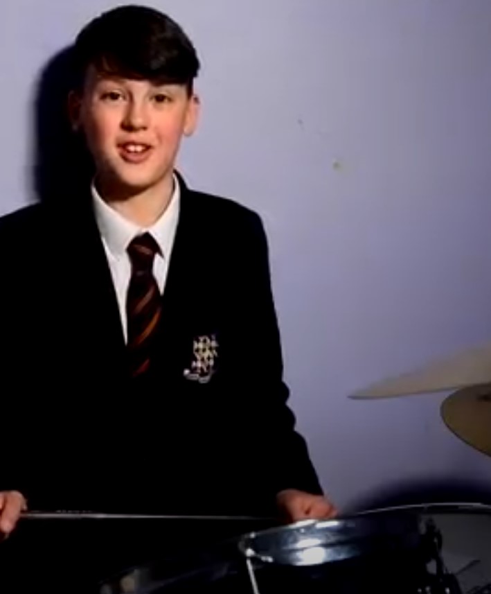 Rutlish student playing the drums