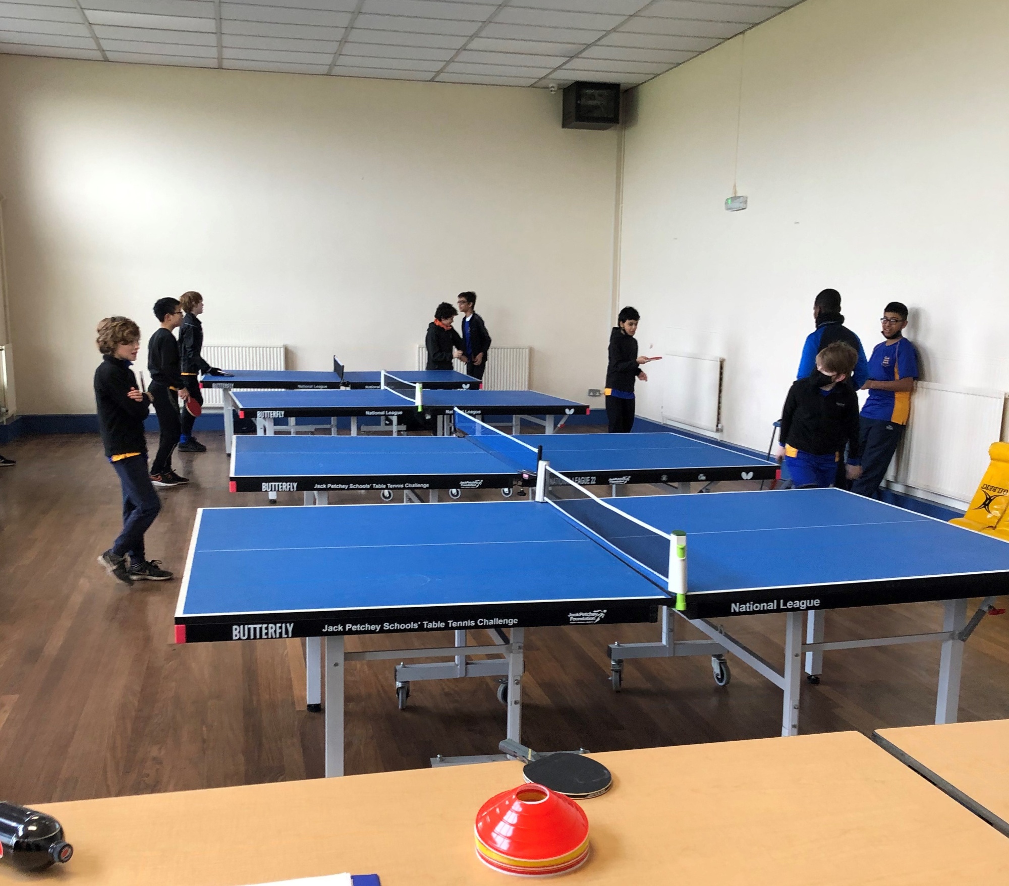 students playing table tenis