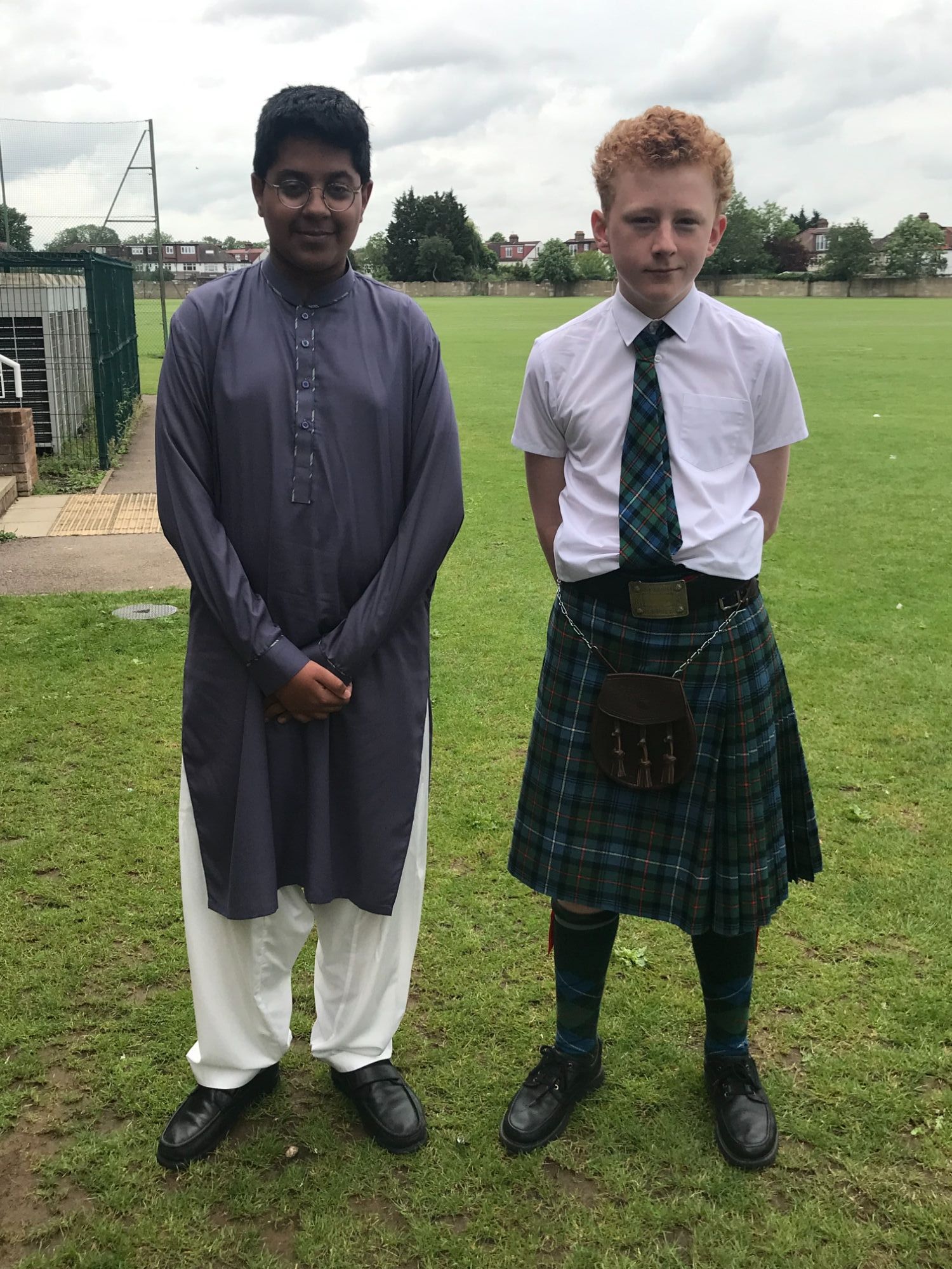 students in traditional dress