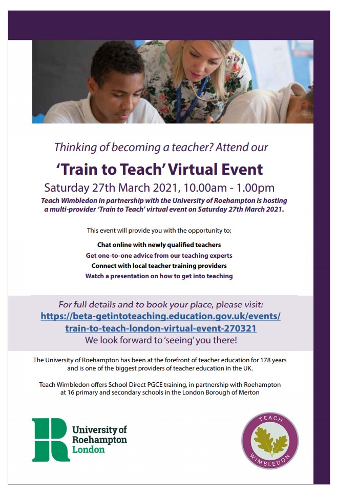 Rutlish School and Teach Wimbledon Teach Wimbledon poster