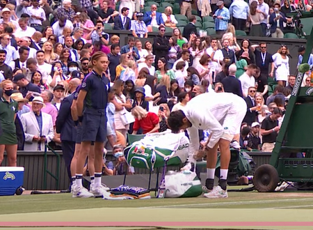 Rutlish student on centre court during the Men's single final