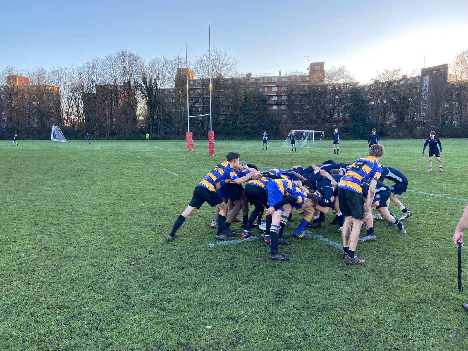 students in a scrum