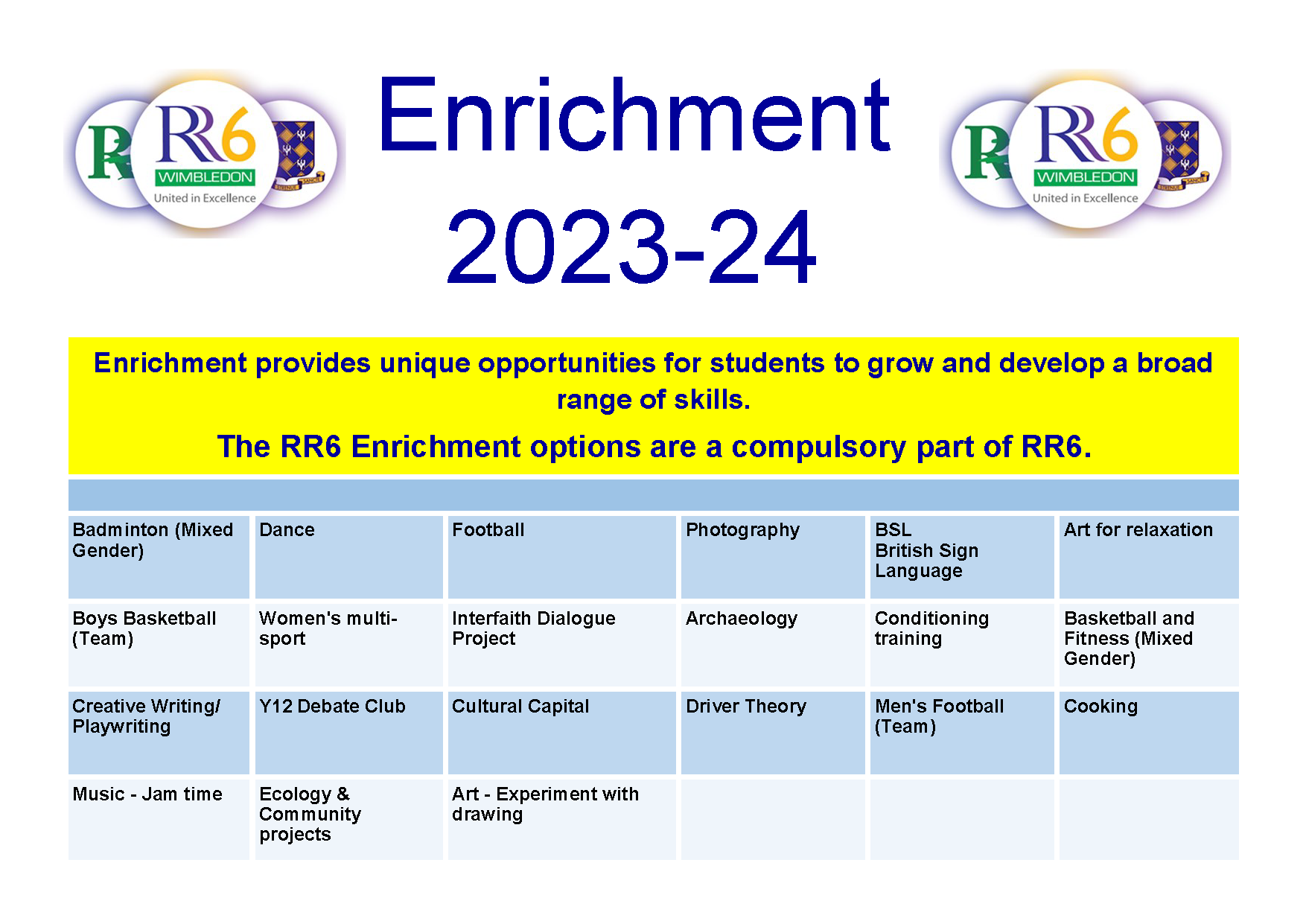 RR6  Enrichment 2023 - 24