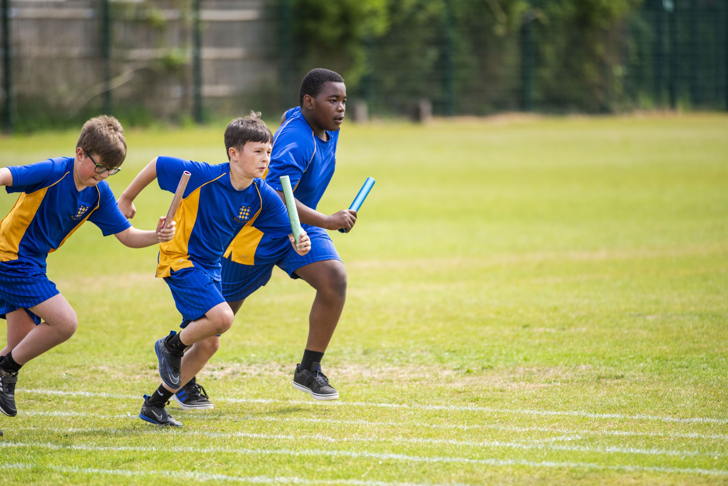 Students during a relay race