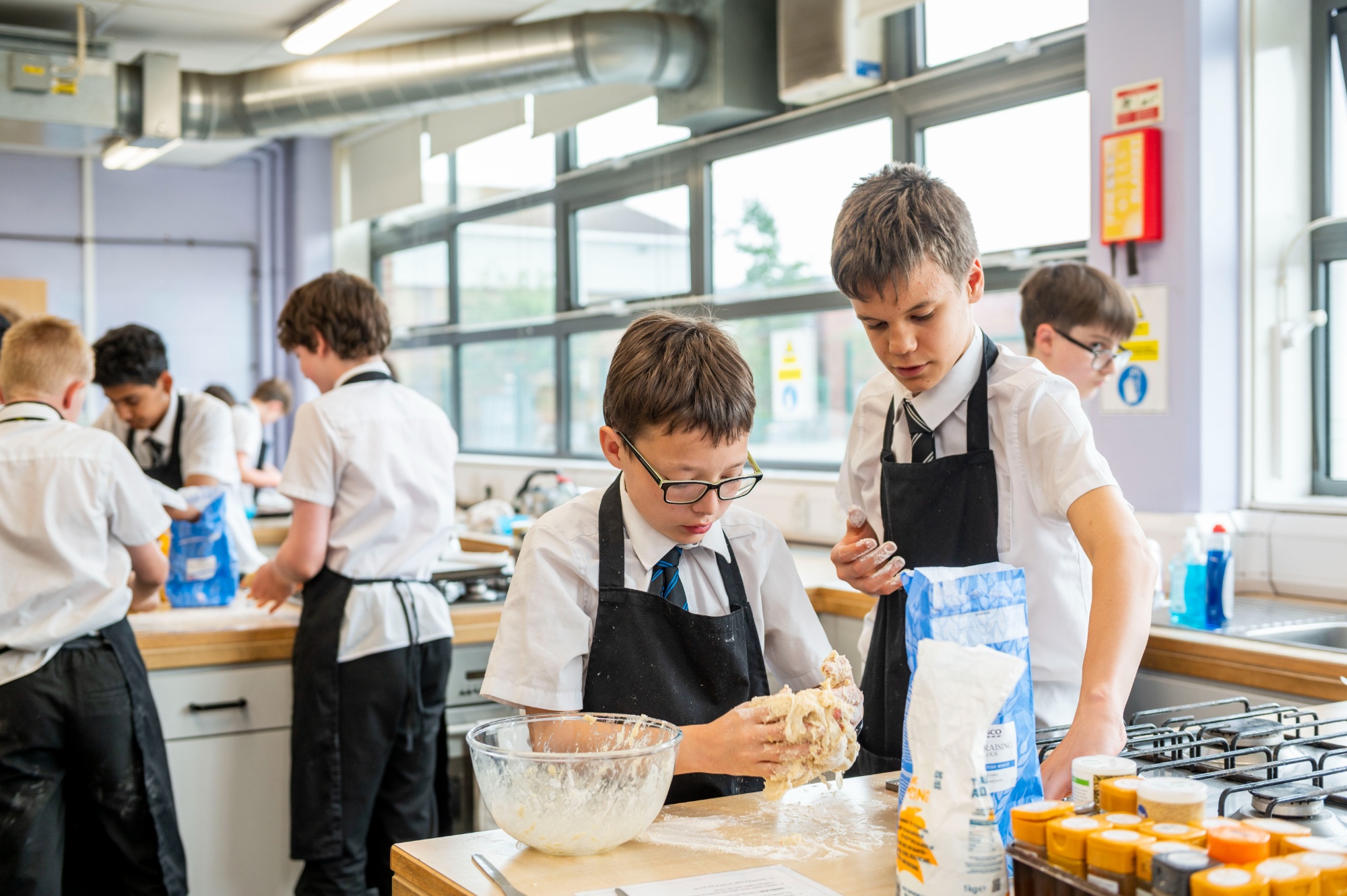 student in a cooking lesson