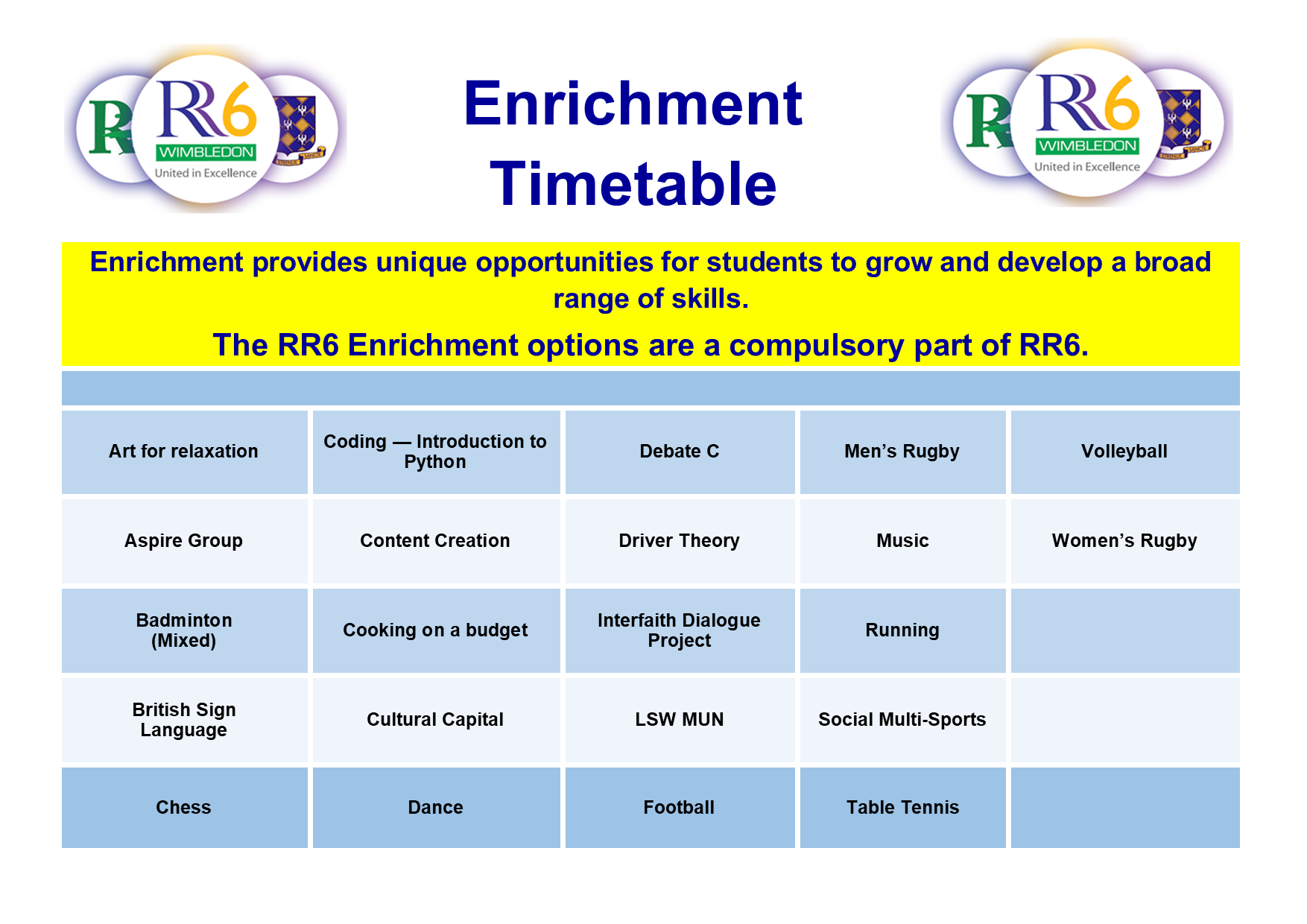 RR6  Enrichment 2024 - 25