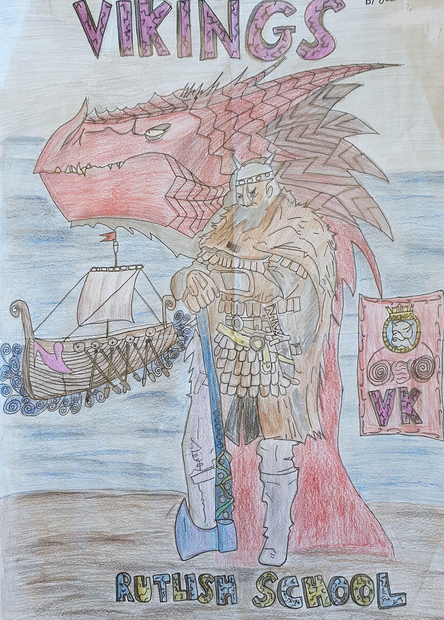 student designed vikings house banner