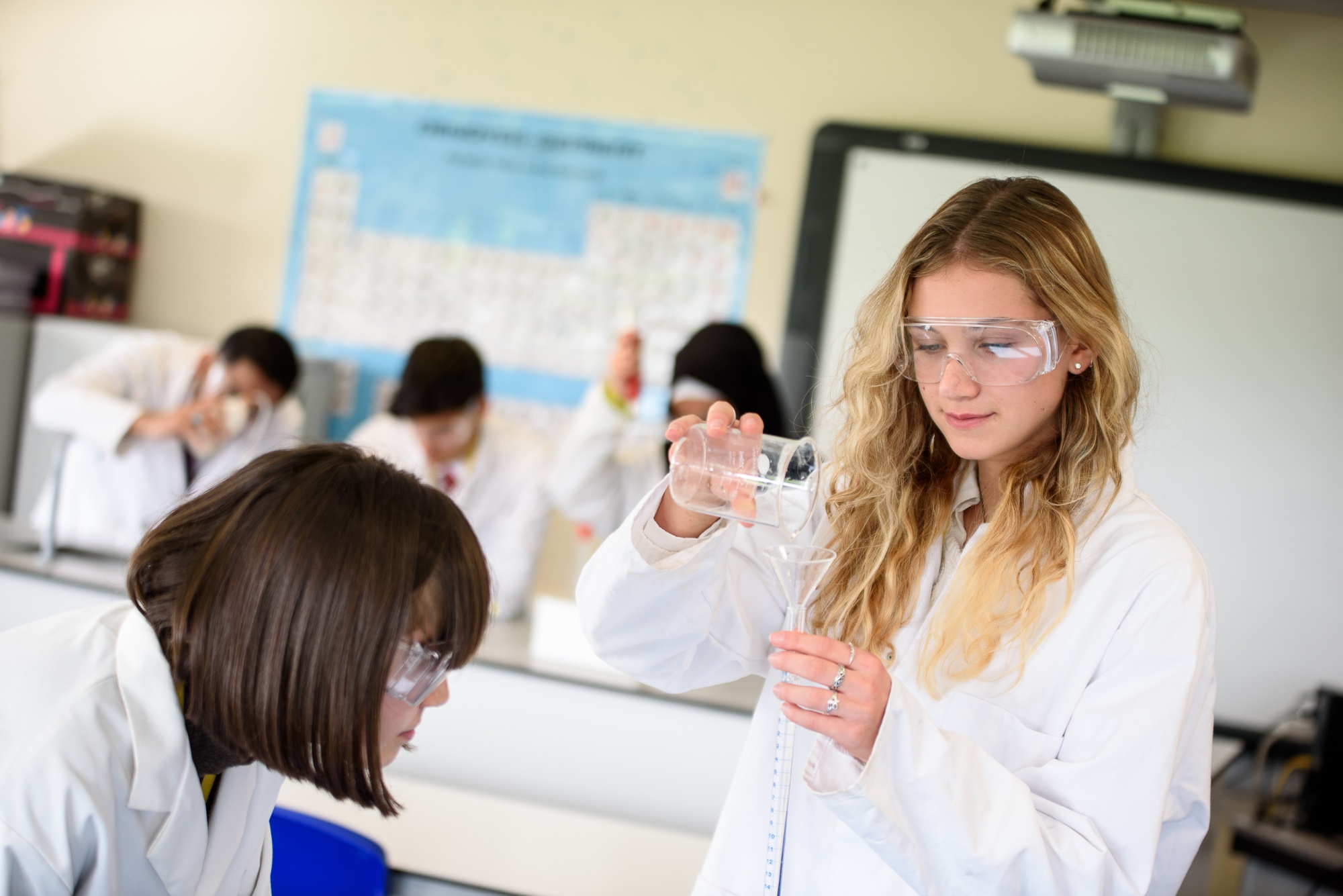 sixth form students in a science lesson