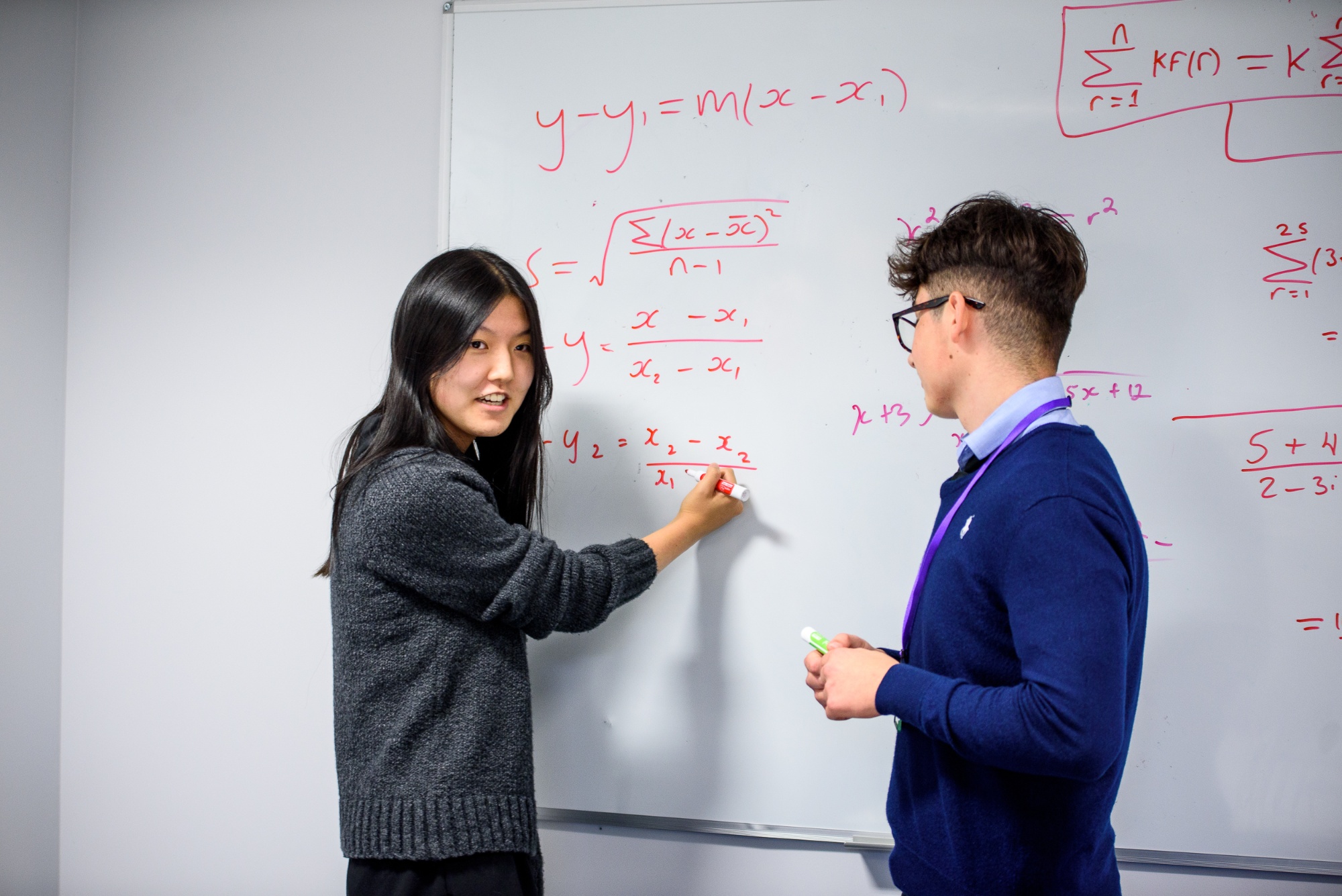 sixth form students studying together