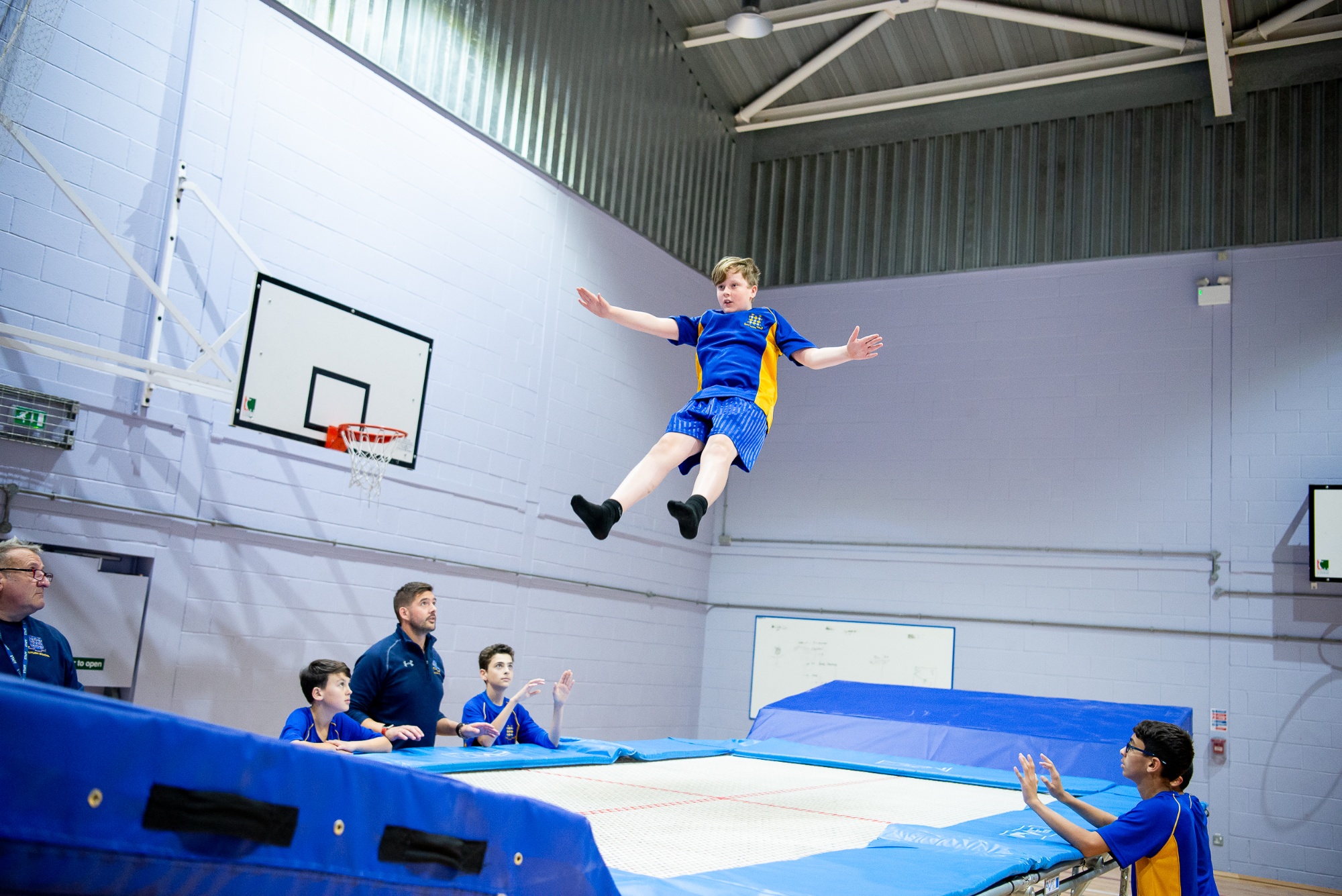 Rutlish student trampolining