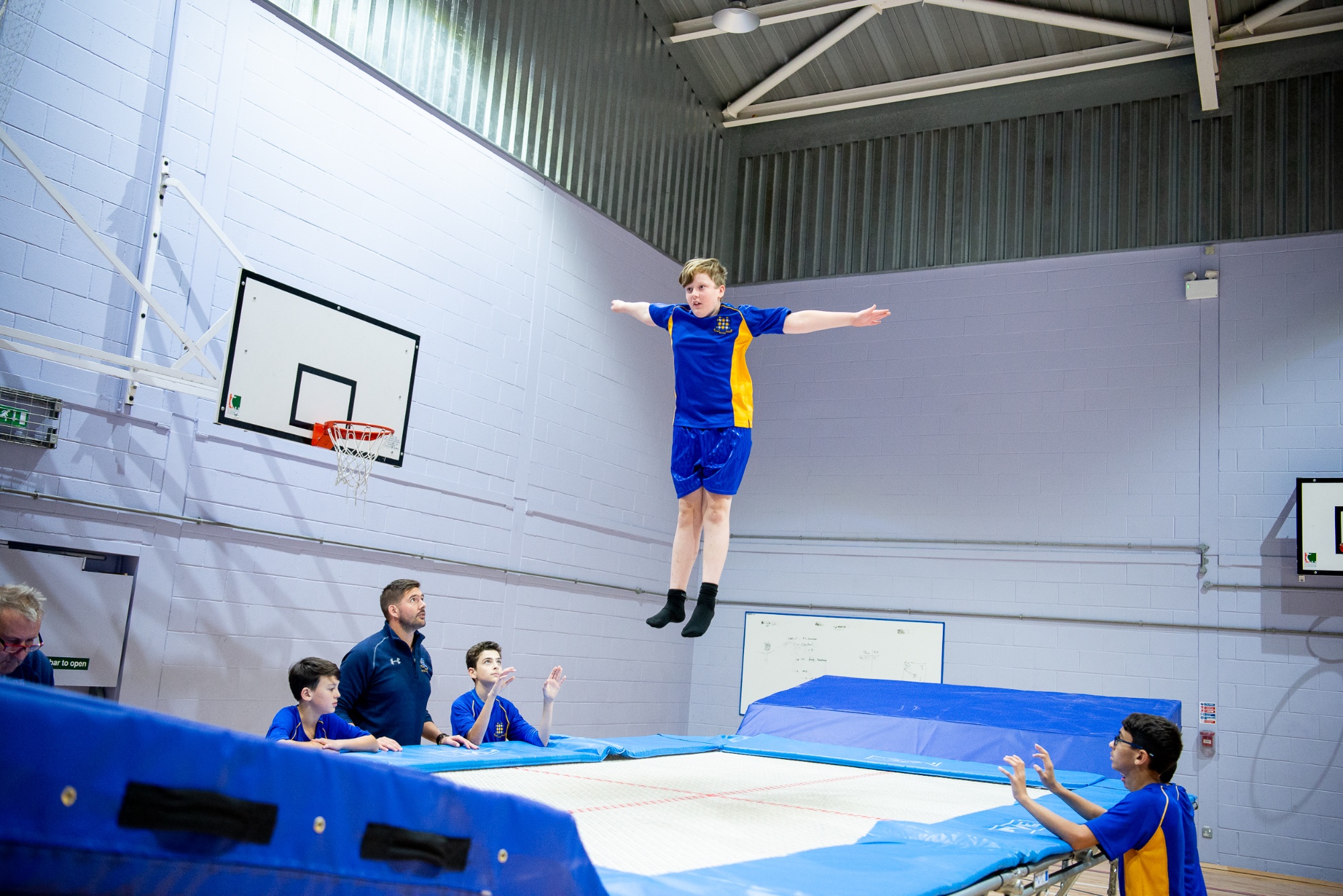 Rutlish student trampolining