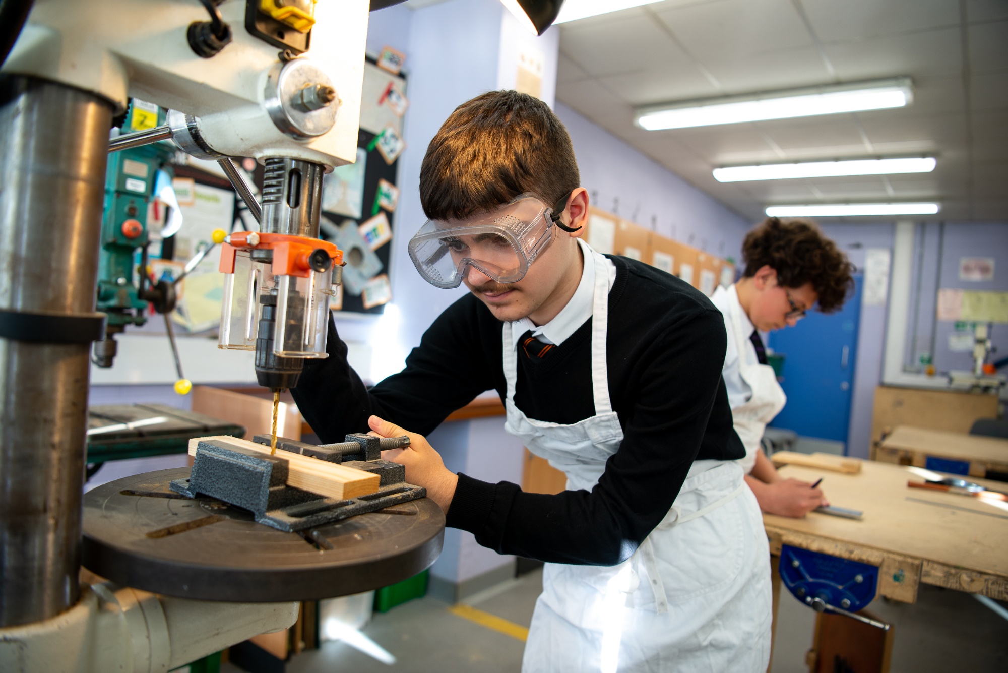 student using the equipment in DT