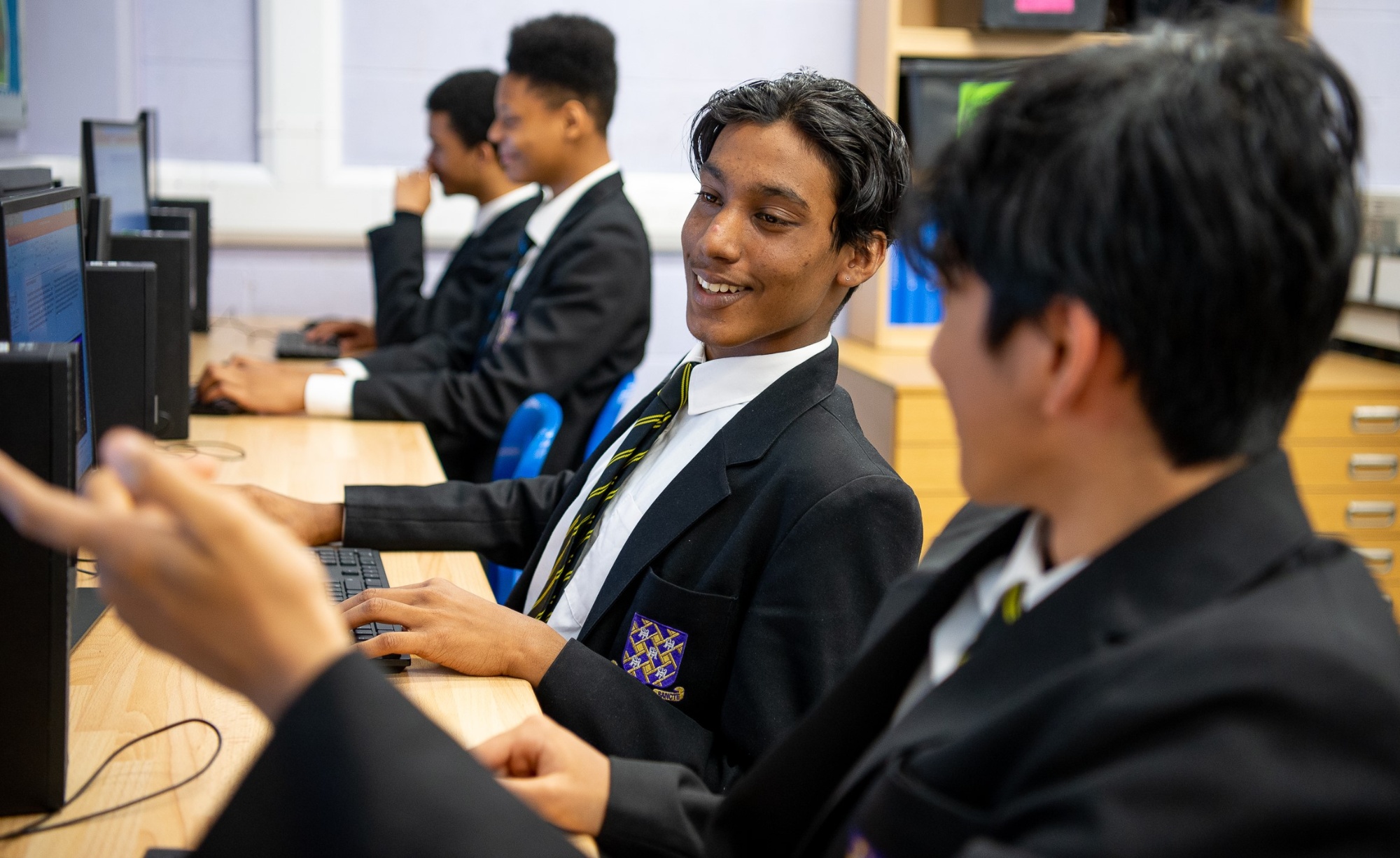 students in a computer science lesson