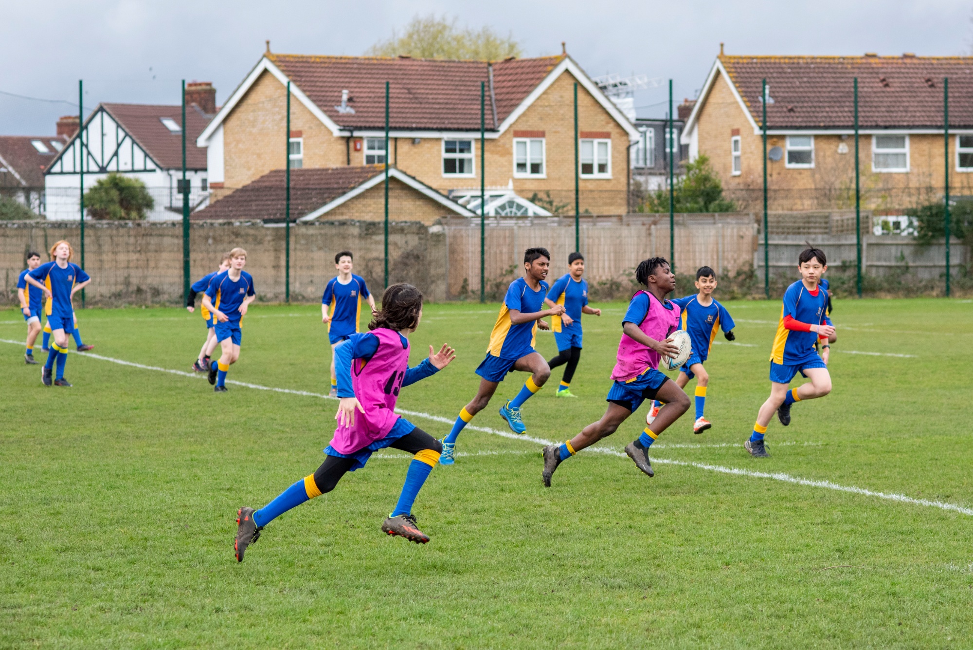 Students playing rugby