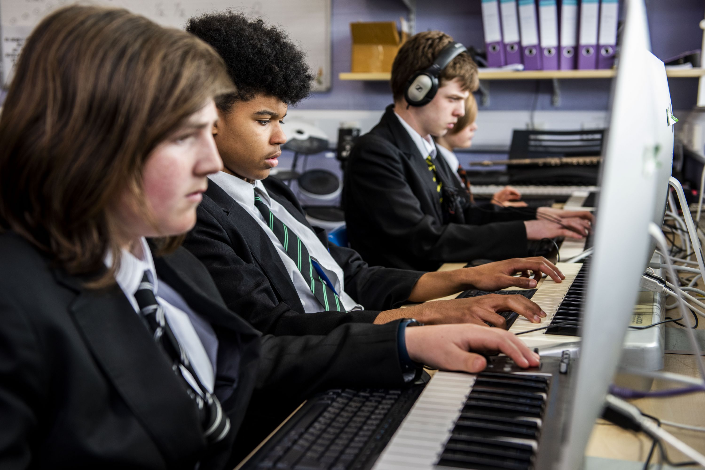 Rutlish students in a music lesson