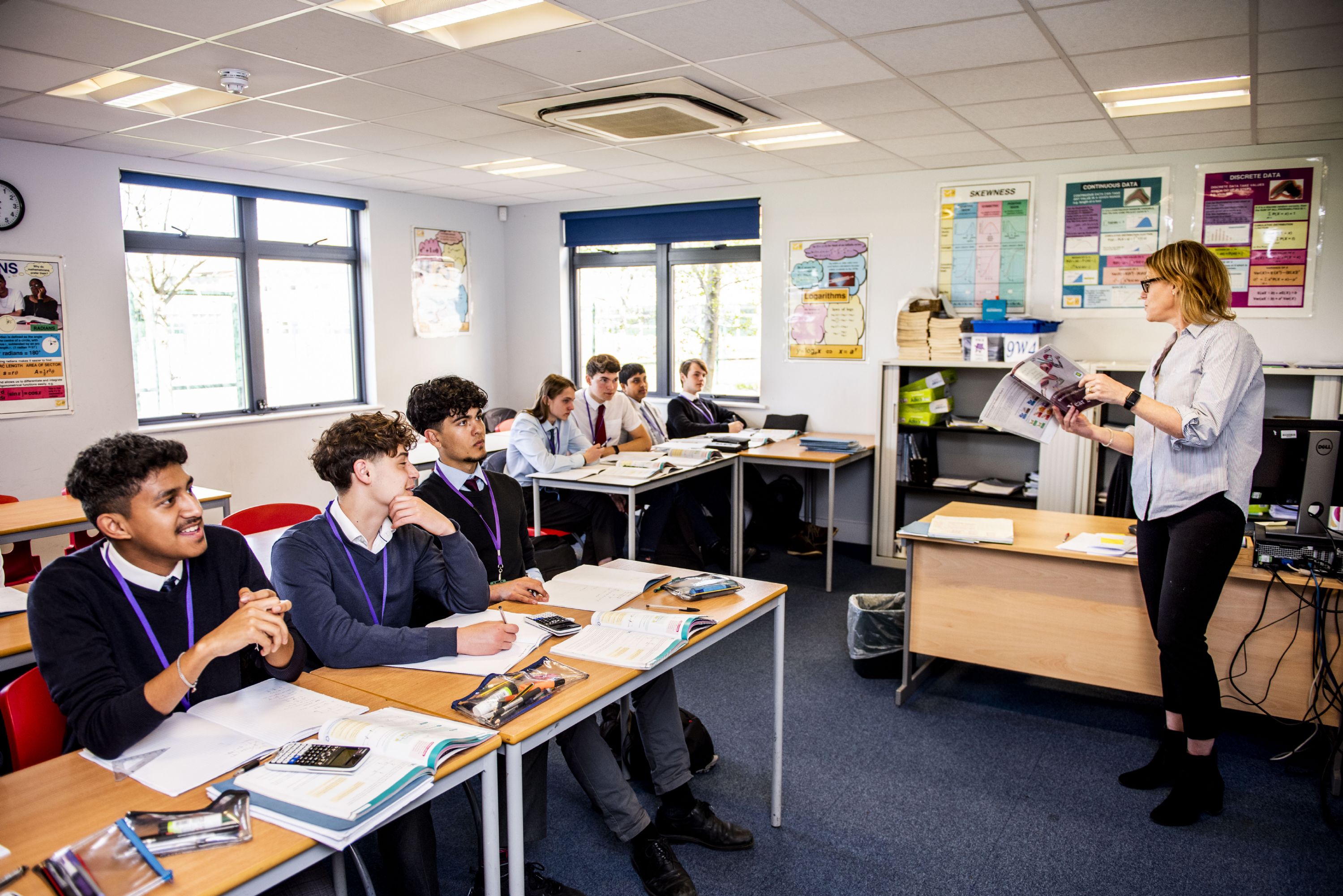 sixth form students studying together